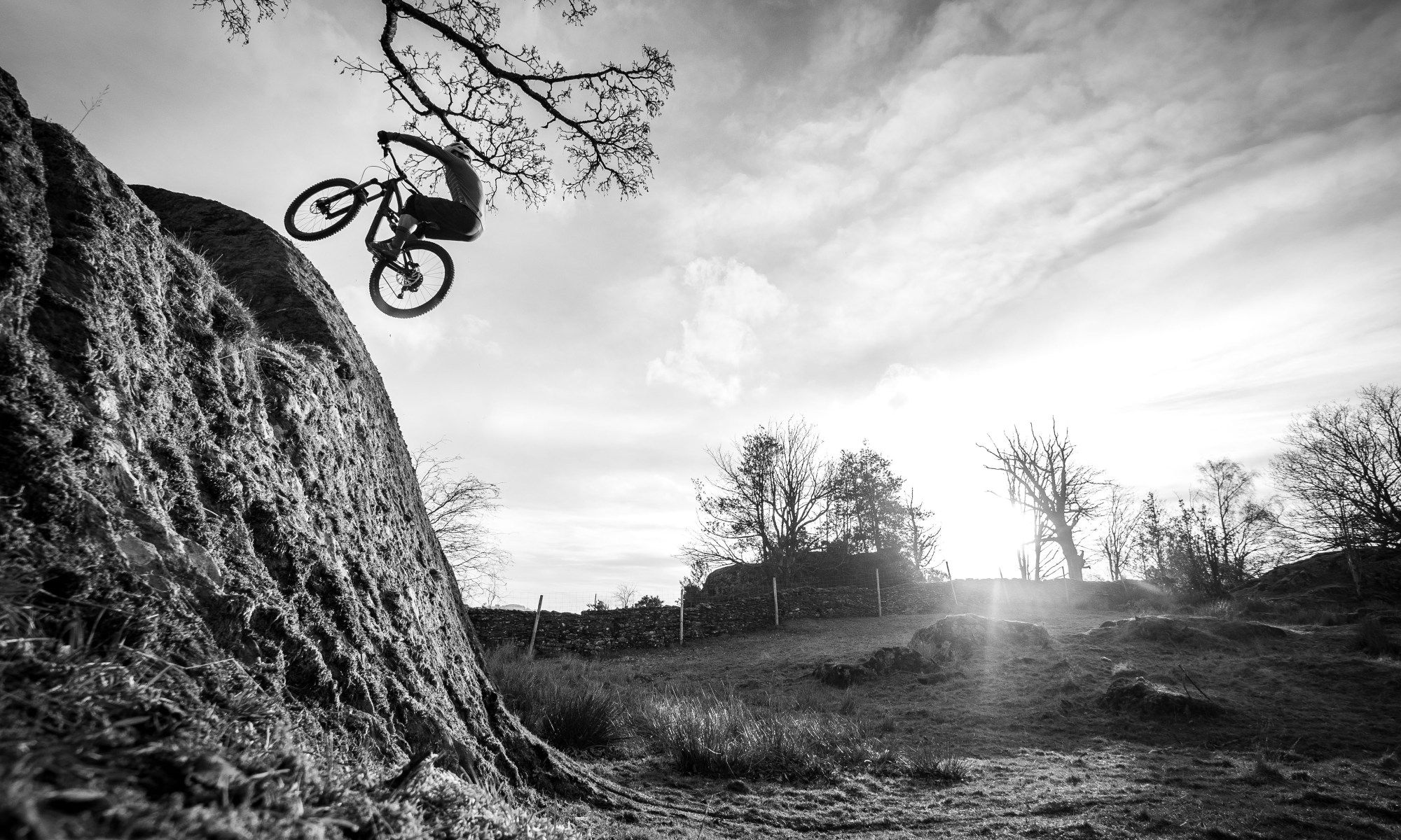 mountain biker rock slab